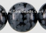 COB25 15 inches 12mm round snowflake obsidian gemstone beads wholesale