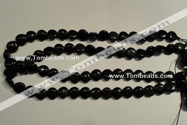 COB466 15.5 inches 8*8mm heart black obsidian beads wholesale