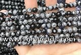 COB759 15.5 inches 6mm round snowflake obsidian beads wholesale