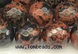 COB777 15 inches 10mm faceted round mahogany obsidian beads