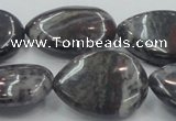 COJ02 15.5 inches 22*30mm flat teardrop blood jasper gemstone beads