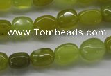 COJ111 15.5 inches 7*10mm nugget olive jade beads wholesale