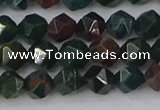 COJ320 15.5 inches 6mm faceted nuggets Indian bloodstone beads