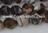 COJ373 15.5 inches 10mm faceted nuggets outback jasper beads