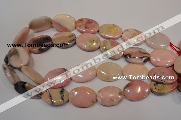 COP1027 15.5 inches 22*30mm oval natural pink opal gemstone beads