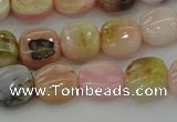 COP1297 15.5 inches 8*8mm square natural pink opal beads