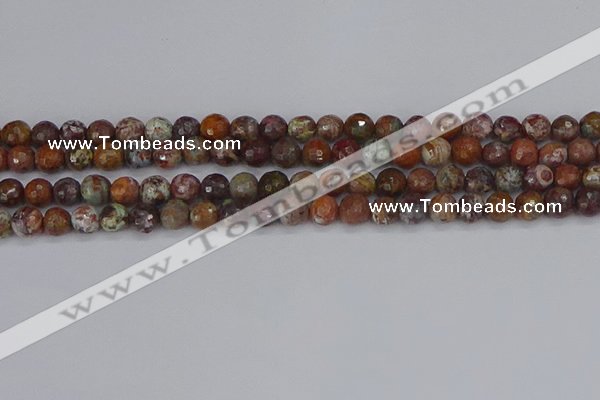 COP1394 15.5 inches 6mm faceted round African green opal beads