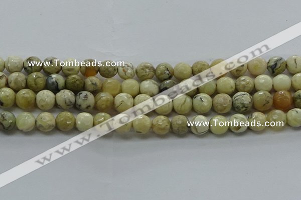 COP1472 15.5 inches 8mm faceted round African opal gemstone beads