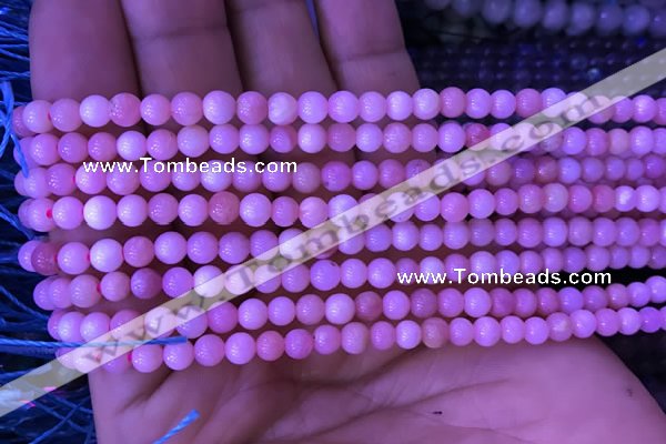 COP1525 15.5 inches 4mm round natural pink opal gemstone beads