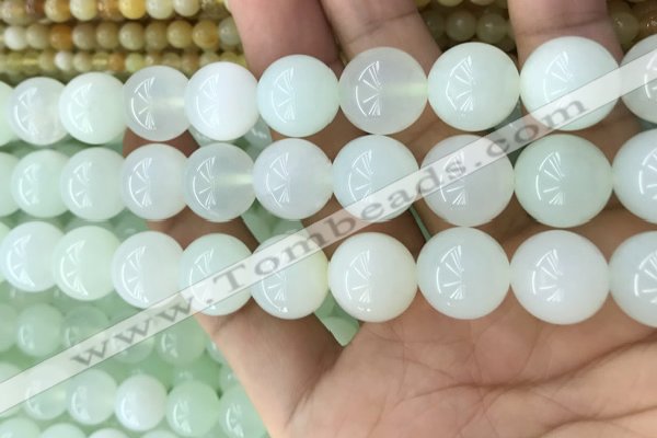 COP1639 15.5 inches 14mm round natural green opal beads