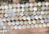 COP1754 15.5 inches 8mm round natural white opal gemstone beads