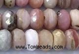 COP1876 15 inches 5*8mm faceted rondelle pink opal beads
