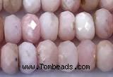 COP1877 15 inches 5*8mm faceted rondelle pink opal beads