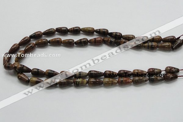 COP237 15.5 inches 8*16mm teardrop natural brown opal gemstone beads