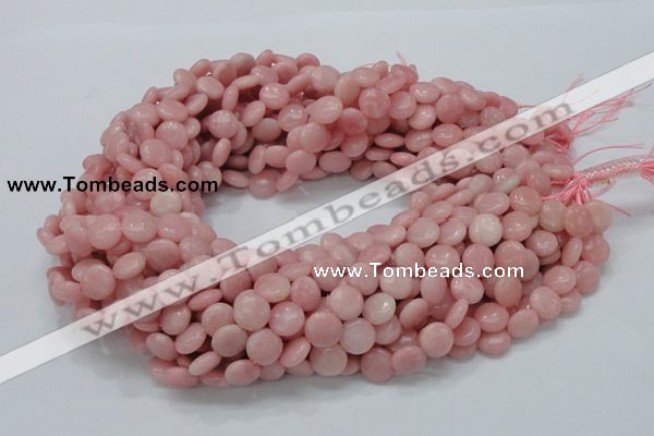 COP413 15.5 inches 10mm flat round Chinese pink opal gemstone beads
