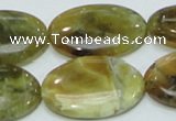 COP555 15.5 inches 20*30mm oval yellow & green natural opal beads
