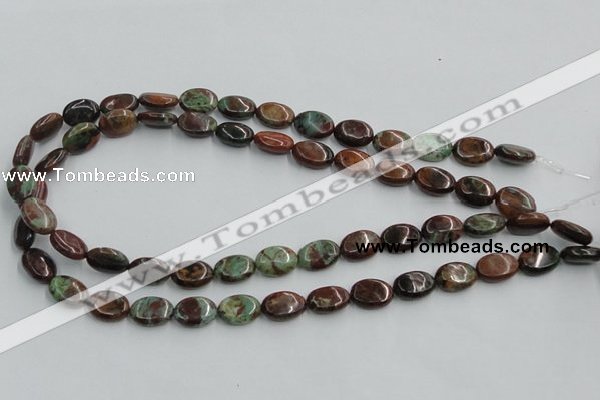 COP608 15.5 inches 10*14mm oval green opal gemstone beads wholesale