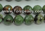 COP663 15.5 inches 10mm faceted round green opal gemstone beads