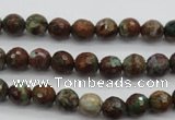 COP961 15.5 inches 6mm faceted round green opal gemstone beads