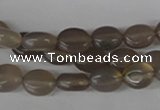 COV27 15.5 inches 8*10mm oval grey agate gemstone beads wholesale