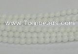 CPB01 15.5 inches 4mm round white porcelain beads wholesale