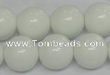 CPB08 15.5 inches 18mm round white porcelain beads wholesale