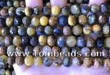CPB1082 15.5 inches 8mm faceted round pietersite gemstone beads