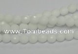 CPB32 15.5 inches 6mm faceted round white porcelain beads wholesale