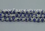 CPB532 15.5 inches 8mm round Painted porcelain beads