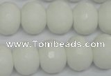 CPB63 15.5 inches 13*18mm faceted rondelle white porcelain beads