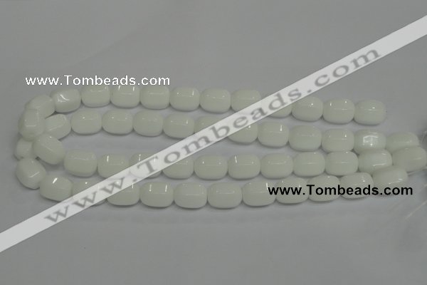 CPB66 15.5 inches 12*16mm drum white porcelain beads wholesale