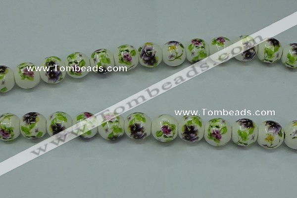 CPB661 15.5 inches 6mm round Painted porcelain beads