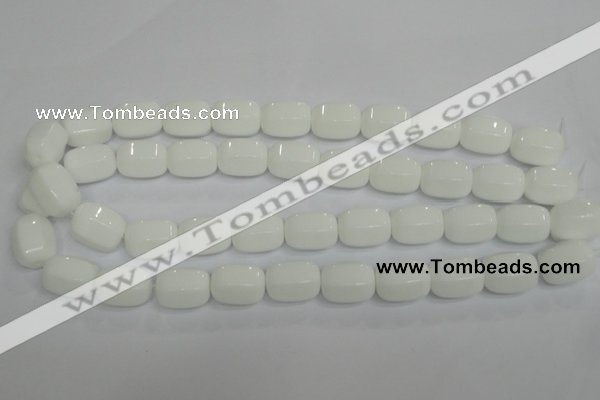 CPB67 15.5 inches 13*18mm drum white porcelain beads wholesale
