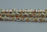 CPB672 15.5 inches 8mm round Painted porcelain beads