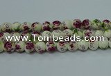 CPB703 15.5 inches 10mm round Painted porcelain beads