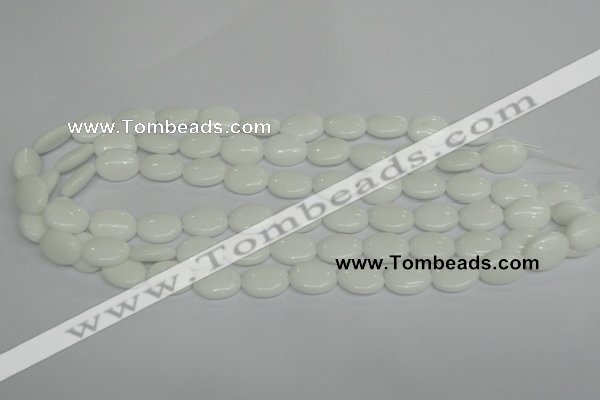 CPB85 15.5 inches 10*14mm oval white porcelain beads wholesale