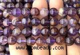 CPC718 15 inches 10mm round natural purple phantom quartz beads