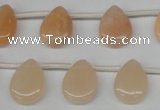 CPE22 Top-drilled 12*16mm flat teardrop peach stone beads wholesale