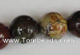 CPJ369 15.5 inches 20mm round picasso jasper gemstone beads