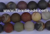 CPJ512 15.5 inches 8mm round matte polychrome jasper beads wholeasle