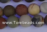 CPJ514 15.5 inches 12mm round matte polychrome jasper beads wholeasle