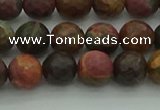 CPJ531 15.5 inches 6mm faceted round picasso jasper beads