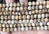 CPJ651 15.5 inches 6mm round matte picture jasper beads wholesale