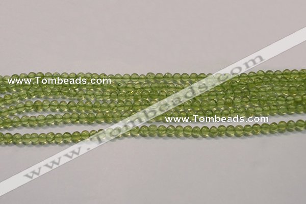 CPO101 15 inches 3mm round natural peridot beads wholesale