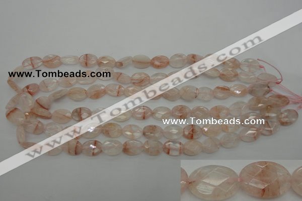 CPQ218 15.5 inches 10*14mm faceted oval natural pink quartz beads