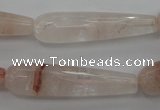 CPQ248 15.5 inches 10*40mm faceted teardrop natural pink quartz beads