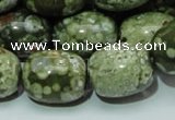 CPS16 15.5 inches 16*20mm egg-shaped green peacock stone beads
