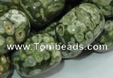 CPS17 15.5 inches 18*24mm egg-shaped green peacock stone beads