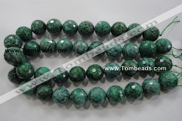 CPT220 15.5 inches 20mm faceted round green picture jasper beads