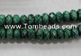 CPT222 15.5 inches 5*8mm faceted rondelle green picture jasper beads